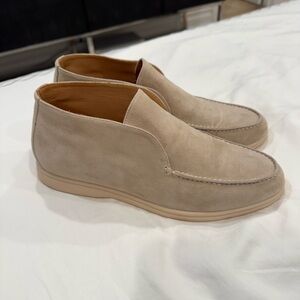 LORO PIANA Open Walk Suede Booties